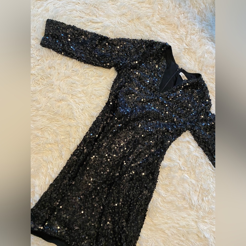 Black Sequin Abercrombie & Fitch Cocktail Evening Dress